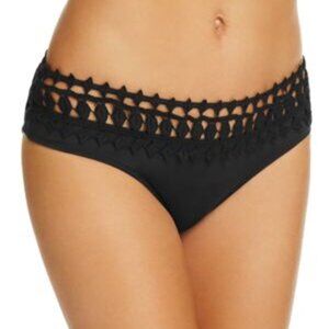 Ale by Alessandra Free Spirit Crochet Bikini Swim Bottom Large Black NWT